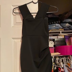 Black fitted asymmetrical dress